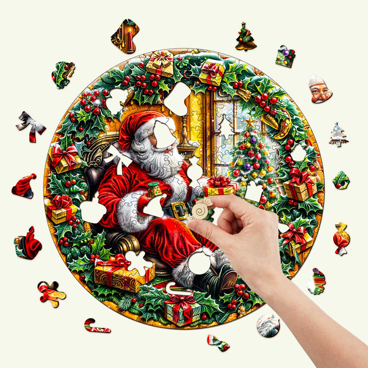 Christmas Wreath Wooden Jigsaw Puzzle