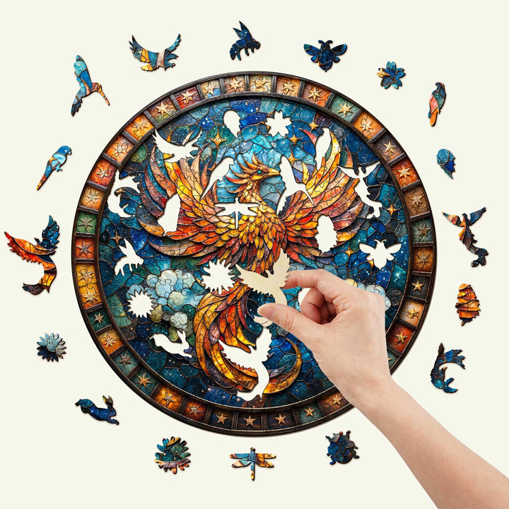 Starry Sky Phoenix Wooden Jigsaw Puzzle - Woodbests