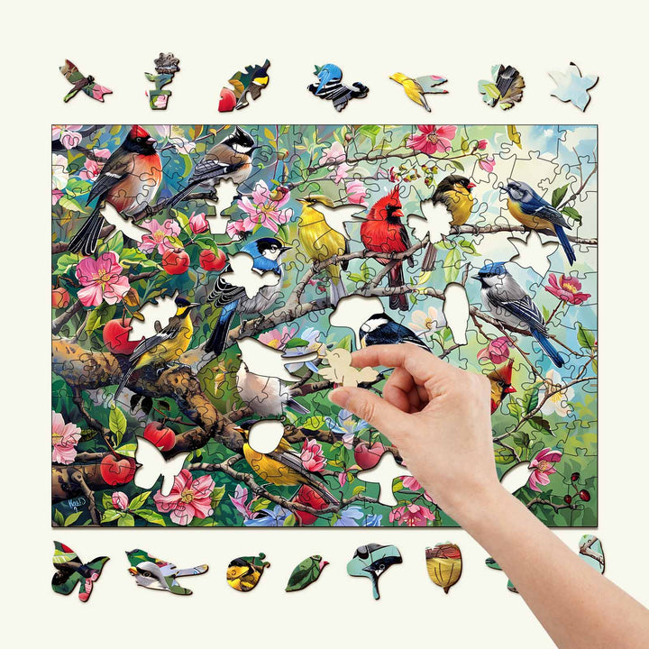 Birds in the Orchard Wooden Jigsaw Puzzle