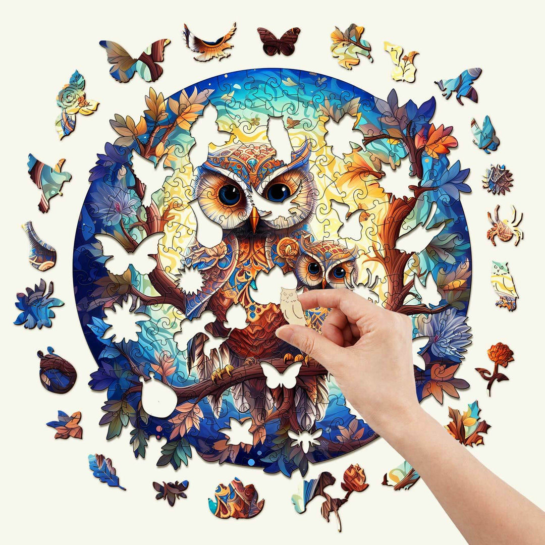 Owl Family-2 Wooden Jigsaw Puzzle