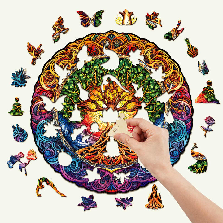 Mandala Tree of Life-1 Wooden Jigsaw Puzzle