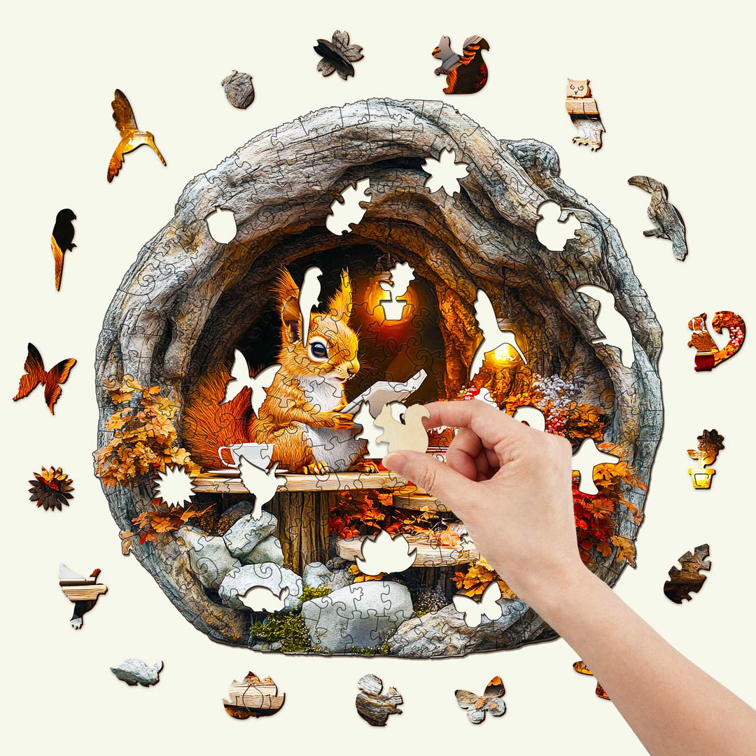 3D Burrow Squirrel Wooden Jigsaw Puzzle