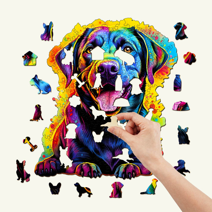 Black Labrador Wooden Jigsaw Puzzle