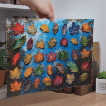 Wet Autumn Leaves - Morphing Lenticular Puzzle