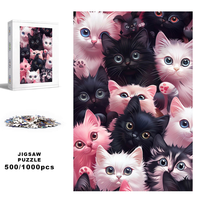 Cartoon Kitten 500 / 1000 Piece Puzzle - By Woodbests