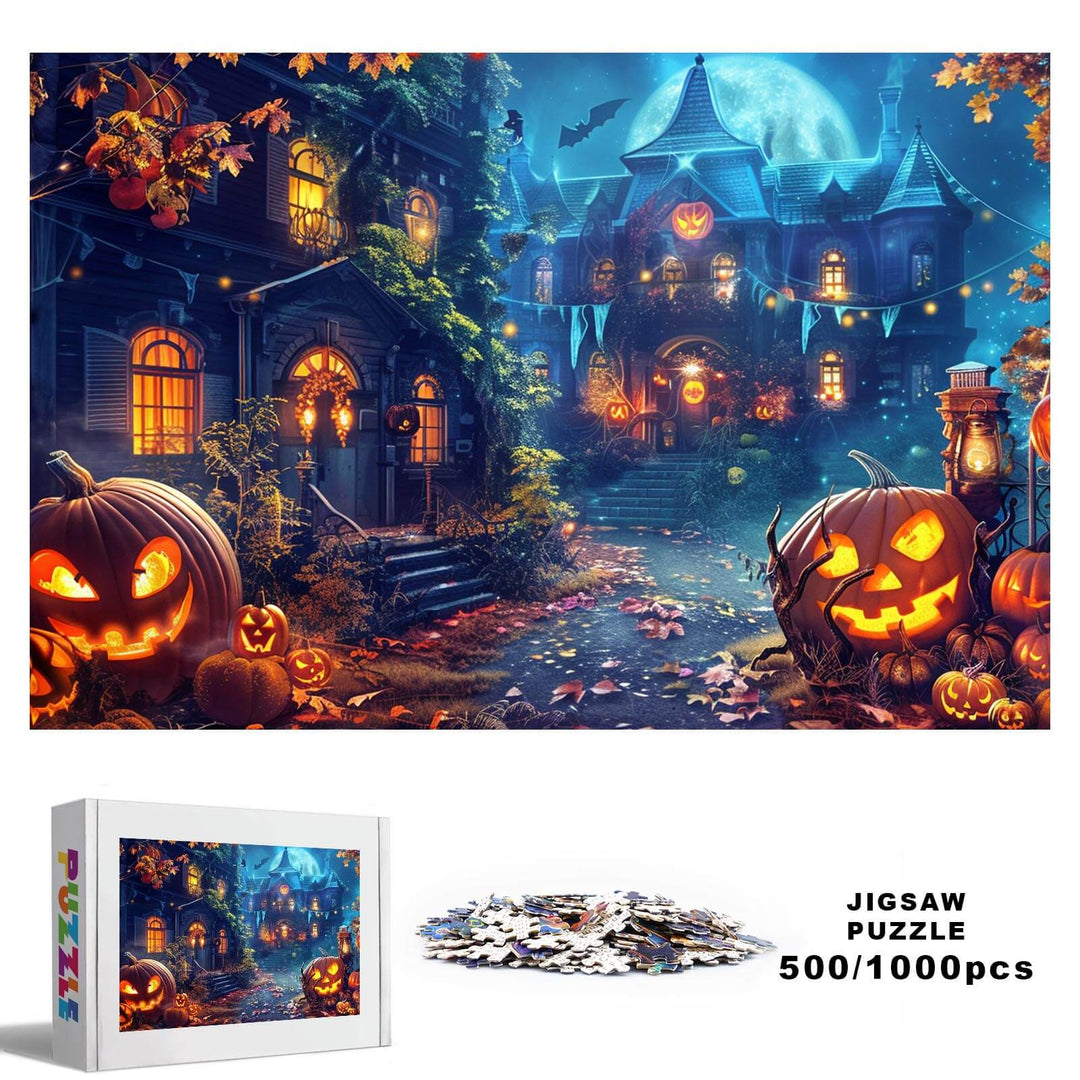 Halloween Castle 500 / 1000 Piece Puzzle - Woodbests