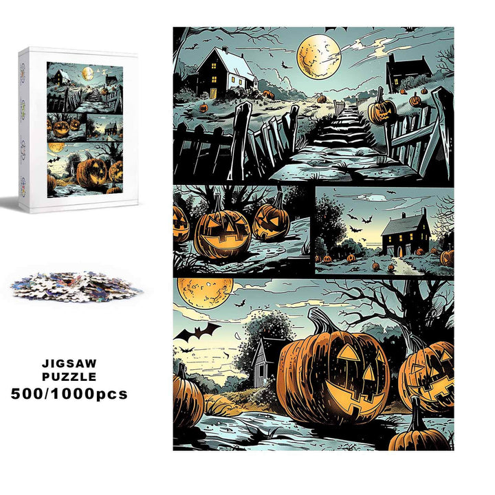 Scary Pumpkin 500 / 1000 Piece Puzzle - Woodbests