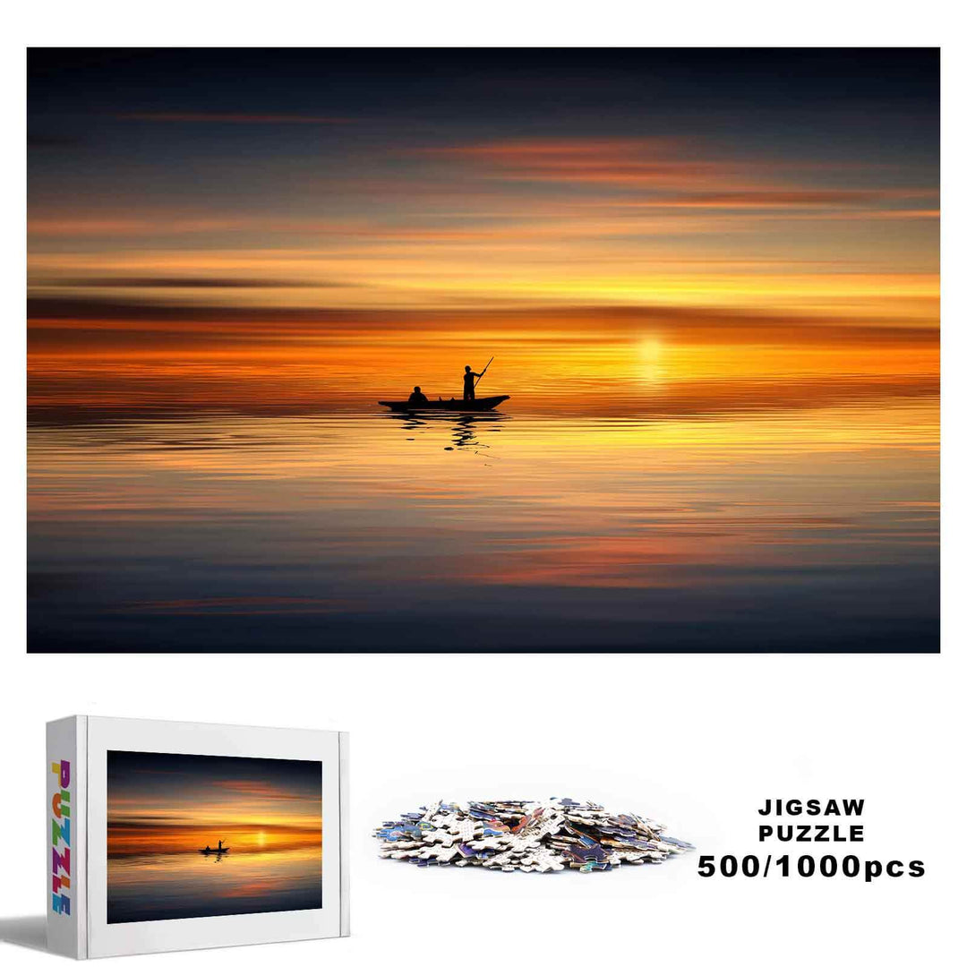 Boatman at Sunset 500 / 1000 Piece Puzzle