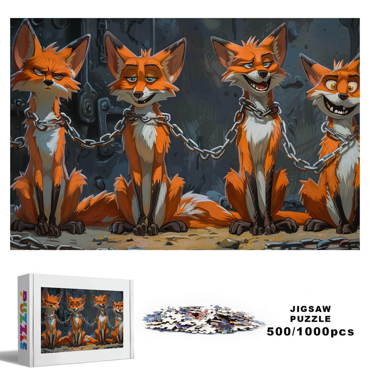 Foxes in Captivity 500 / 1000 Piece Puzzle - Woodbests