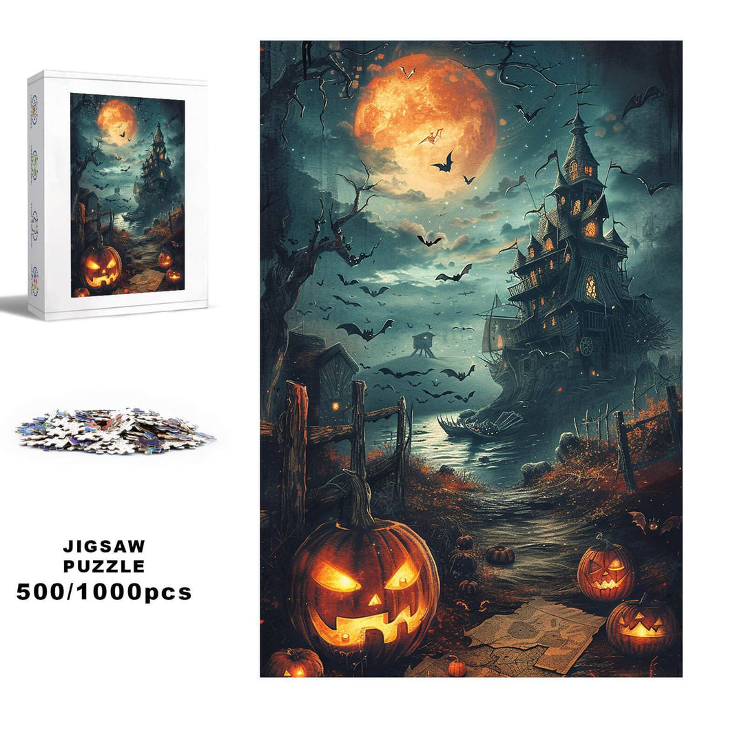 Halloween Treasure Hunt 500 / 1000 Piece Puzzle - By Woodbests