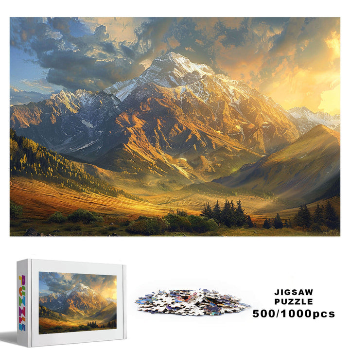 Sunset Mountains 500 / 1000 Piece Puzzle - By Woodbests