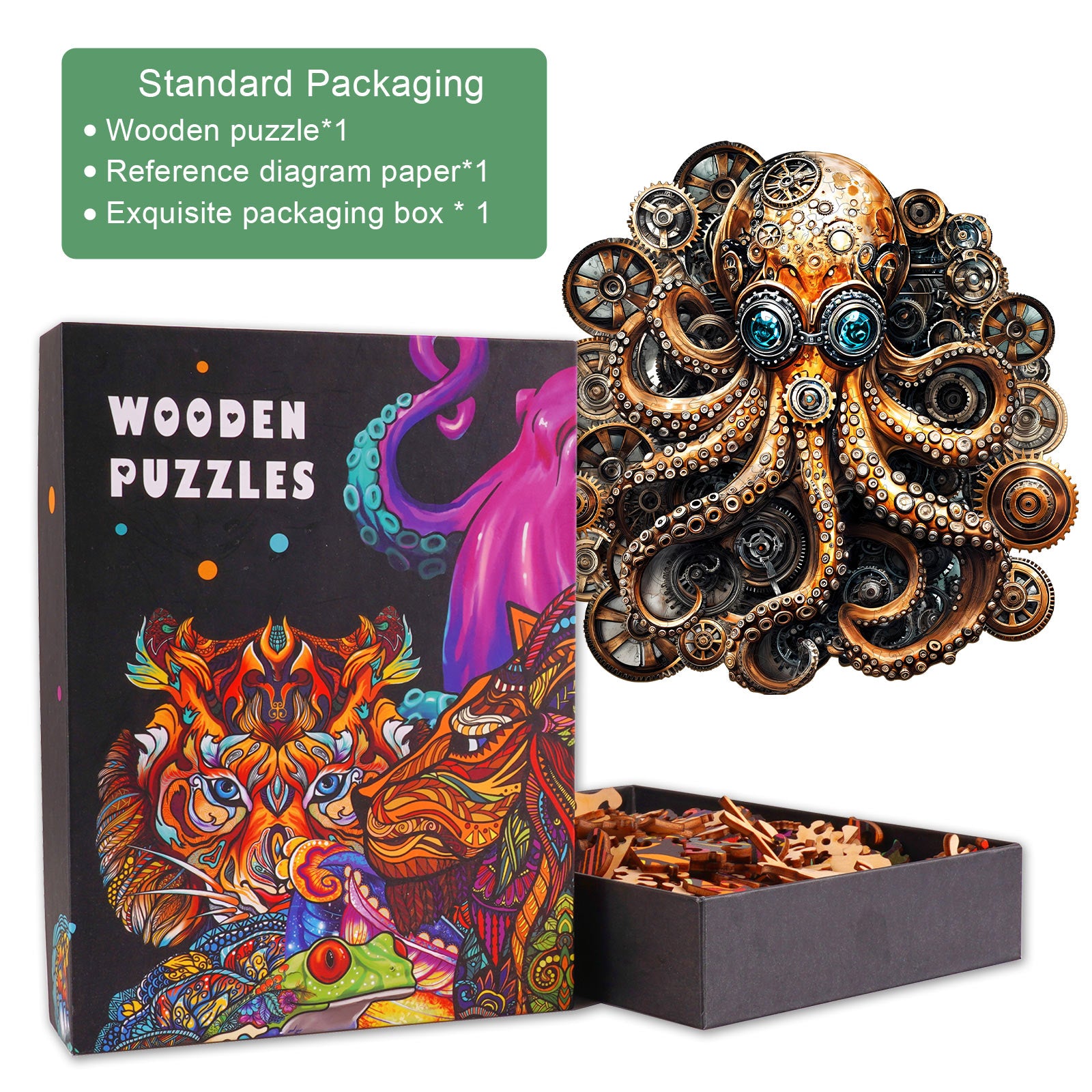 Steampunk Doctor Octopus Holzpuzzle