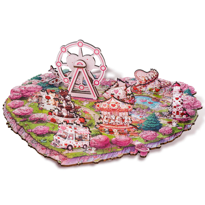 Valentine Kittyland Wooden Jigsaw Puzzle