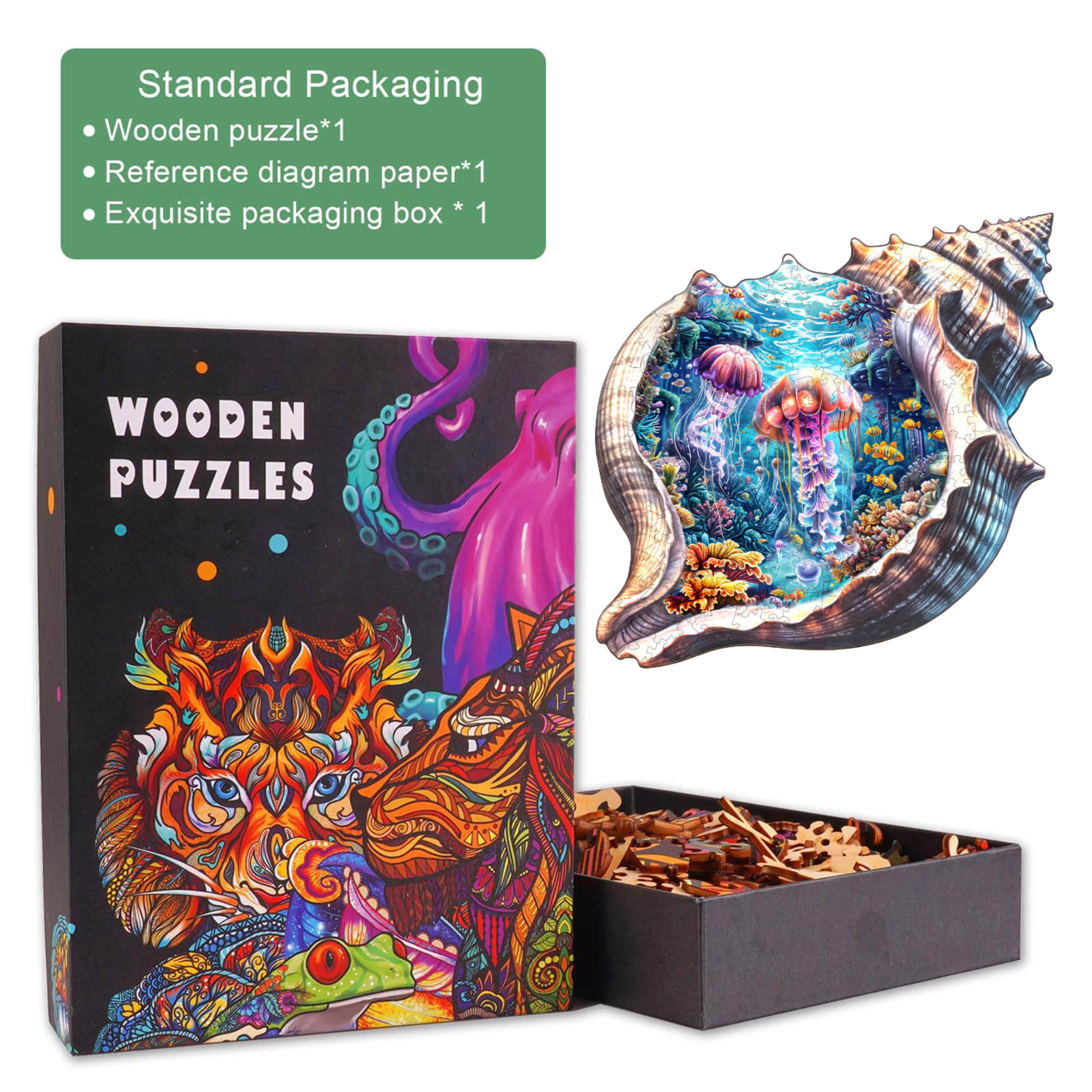 Fantasy Shell World Holzpuzzle