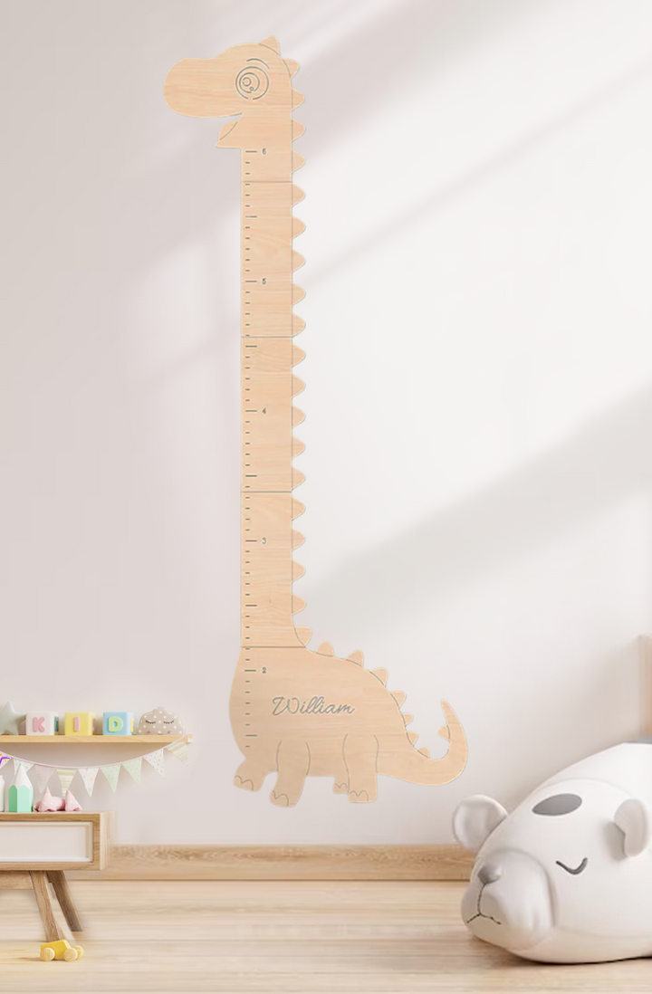 Personalized Wooden Dinosaur Growth Chart Height Ruler