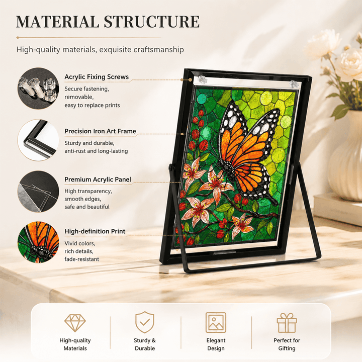 Acrylic Puzzle Art Piece - Golden Butterfly