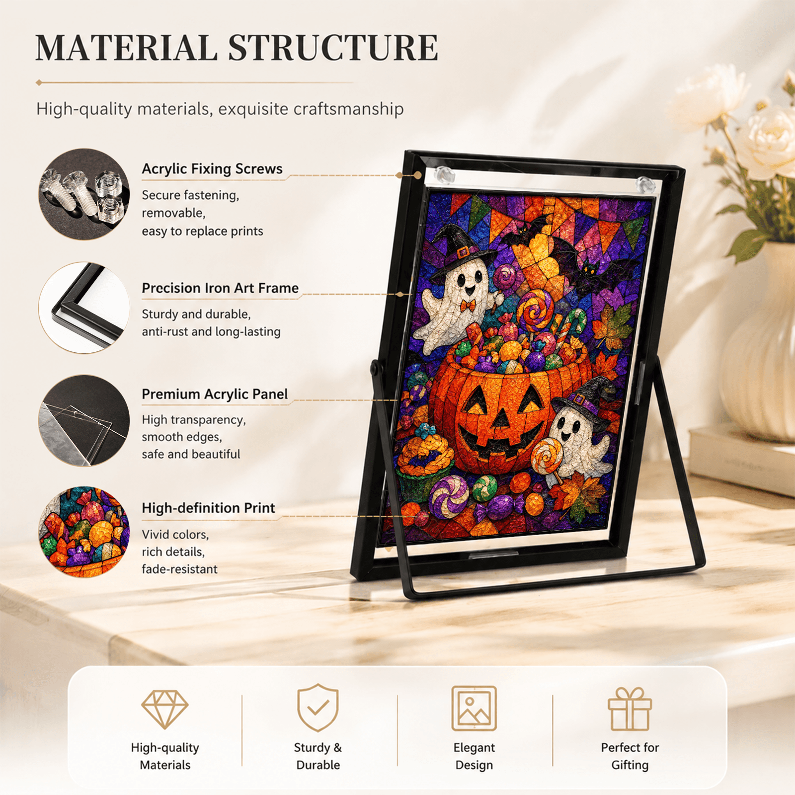 Acrylic Puzzle Art – Spooky Ghost Candy Halloween Night