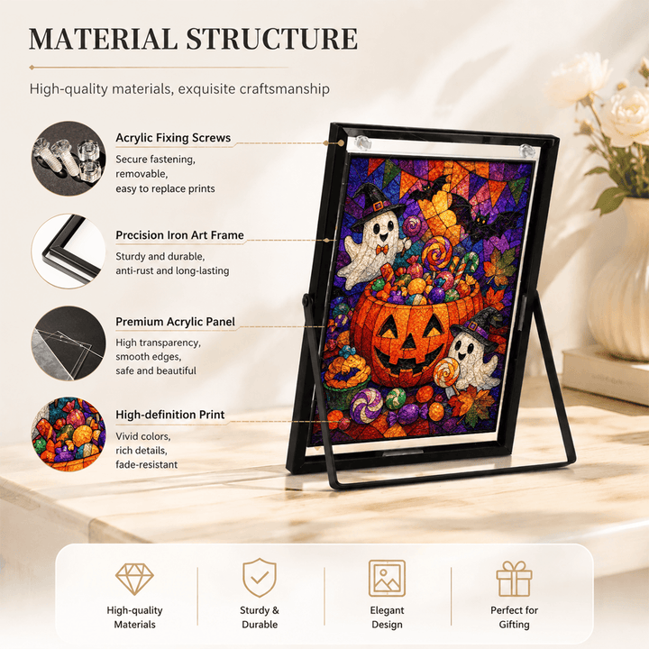 Acrylic Puzzle Art – Spooky Ghost Candy Halloween Night