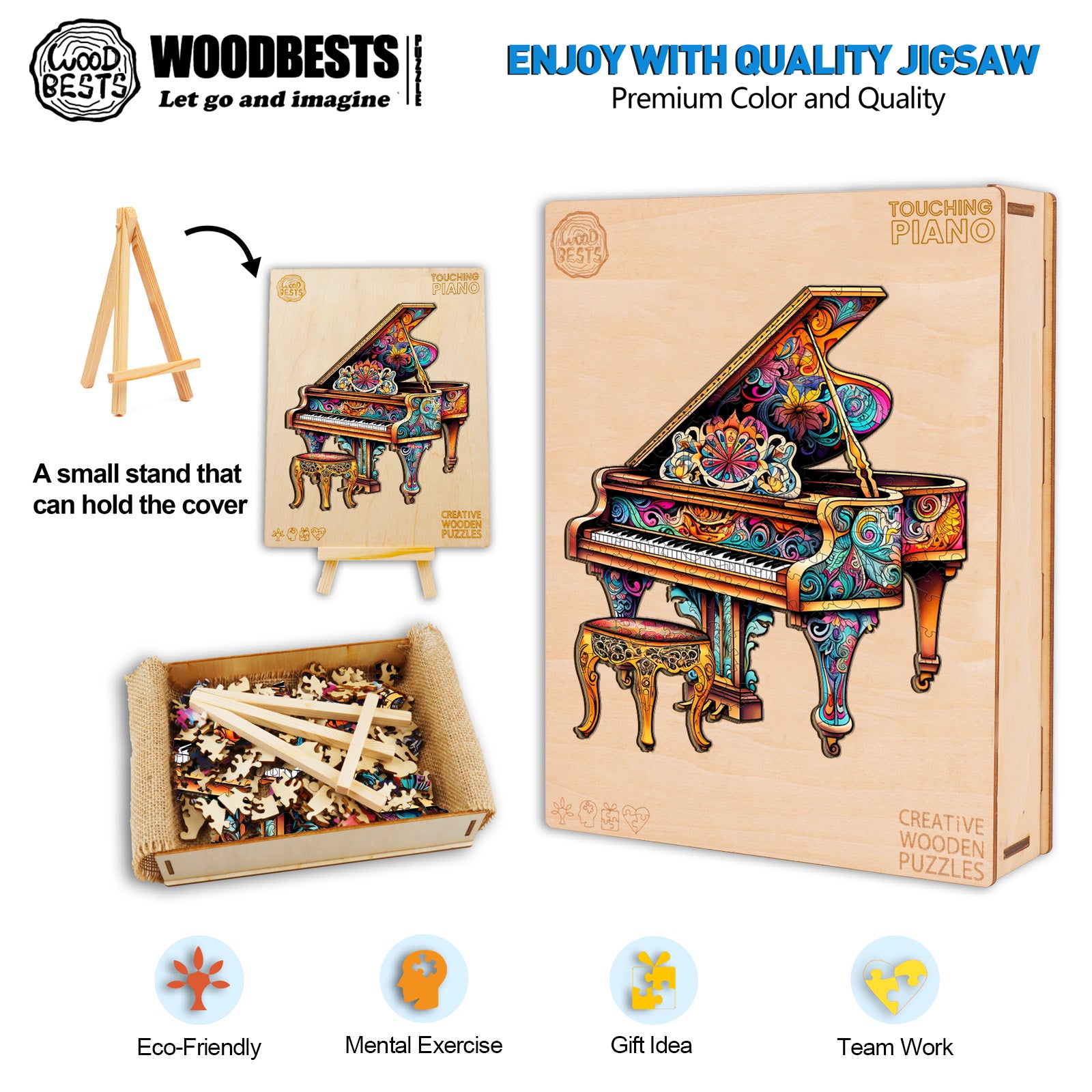 Touching Piano Wooden Jigsaw Puzzle