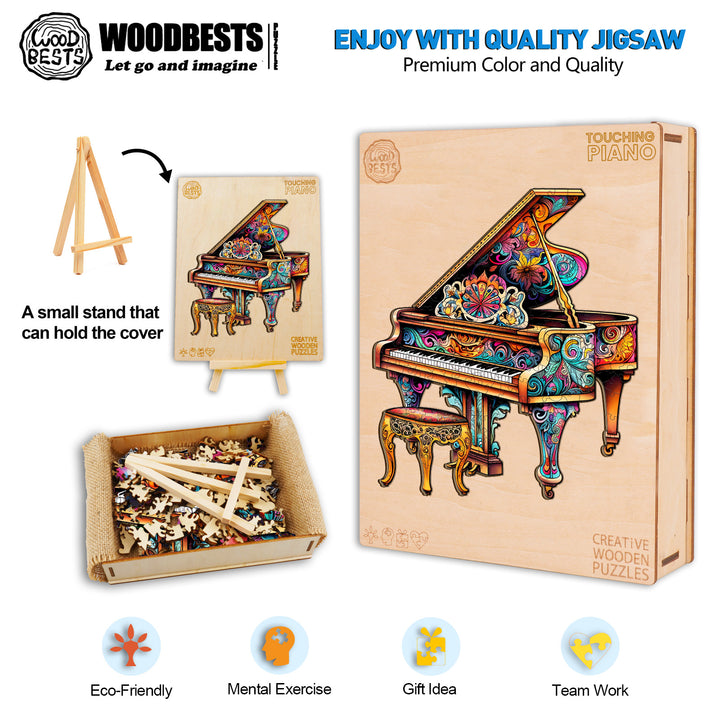 Touching Piano Wooden Jigsaw Puzzle-Woodbests