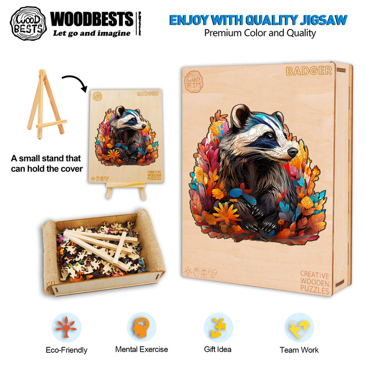 Badger Wooden Jigsaw Puzzle-Woodbests