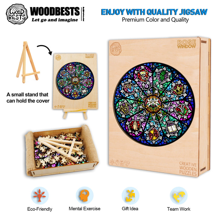 Rose Window Wooden Jigsaw Puzzle