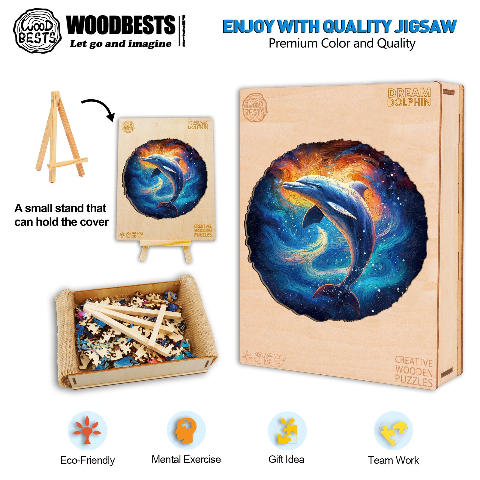 Dream Dolphin Wooden Jigsaw Puzzle