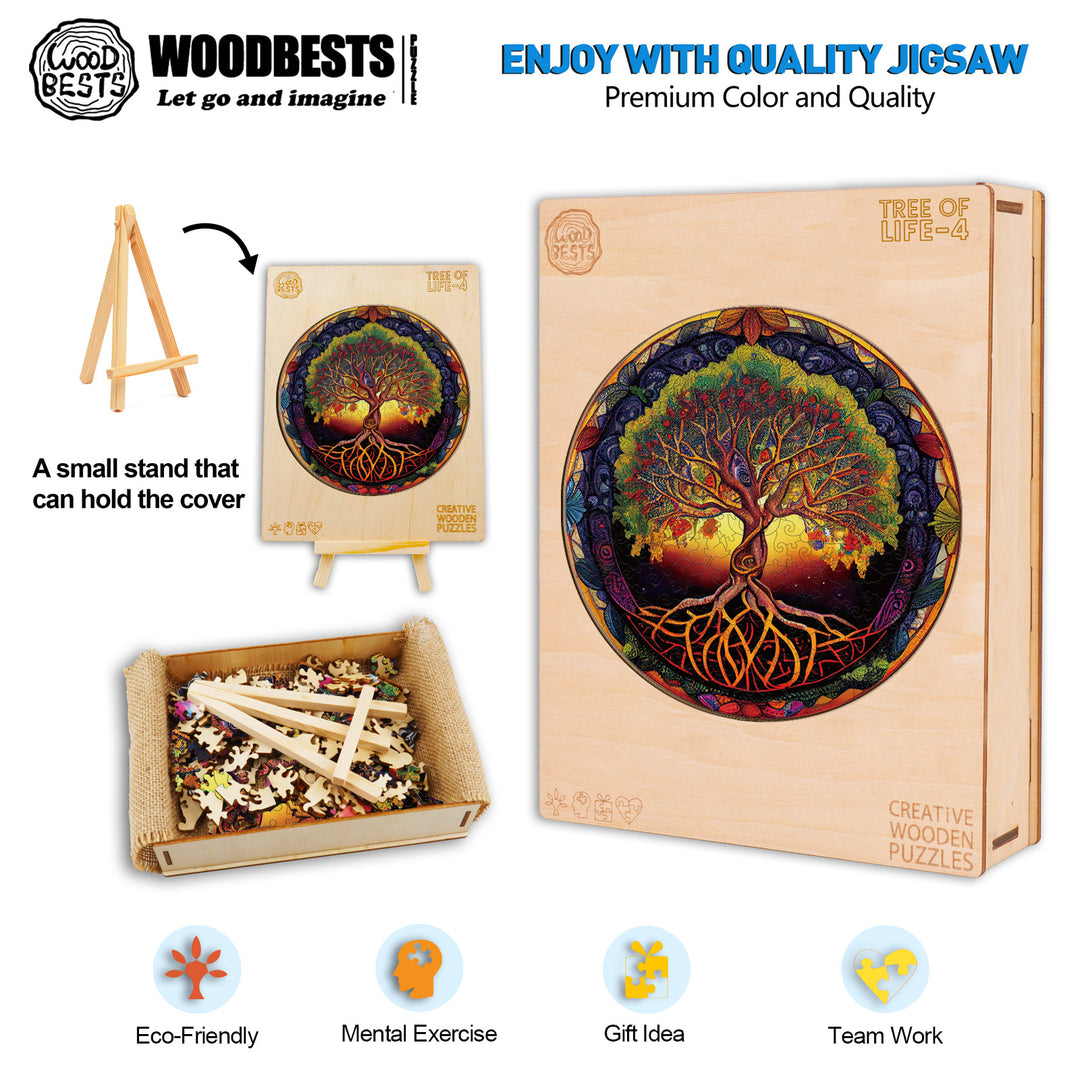 Tree of Life-4 Wooden Jigsaw Puzzle-Woodbests