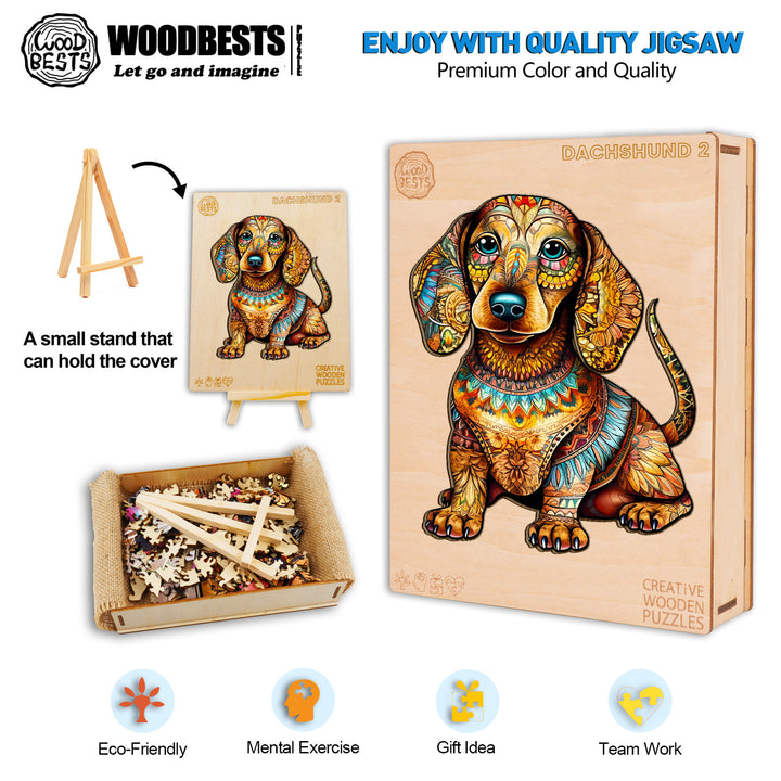Dachshund 2 Wooden Jigsaw Puzzle-Woodbests