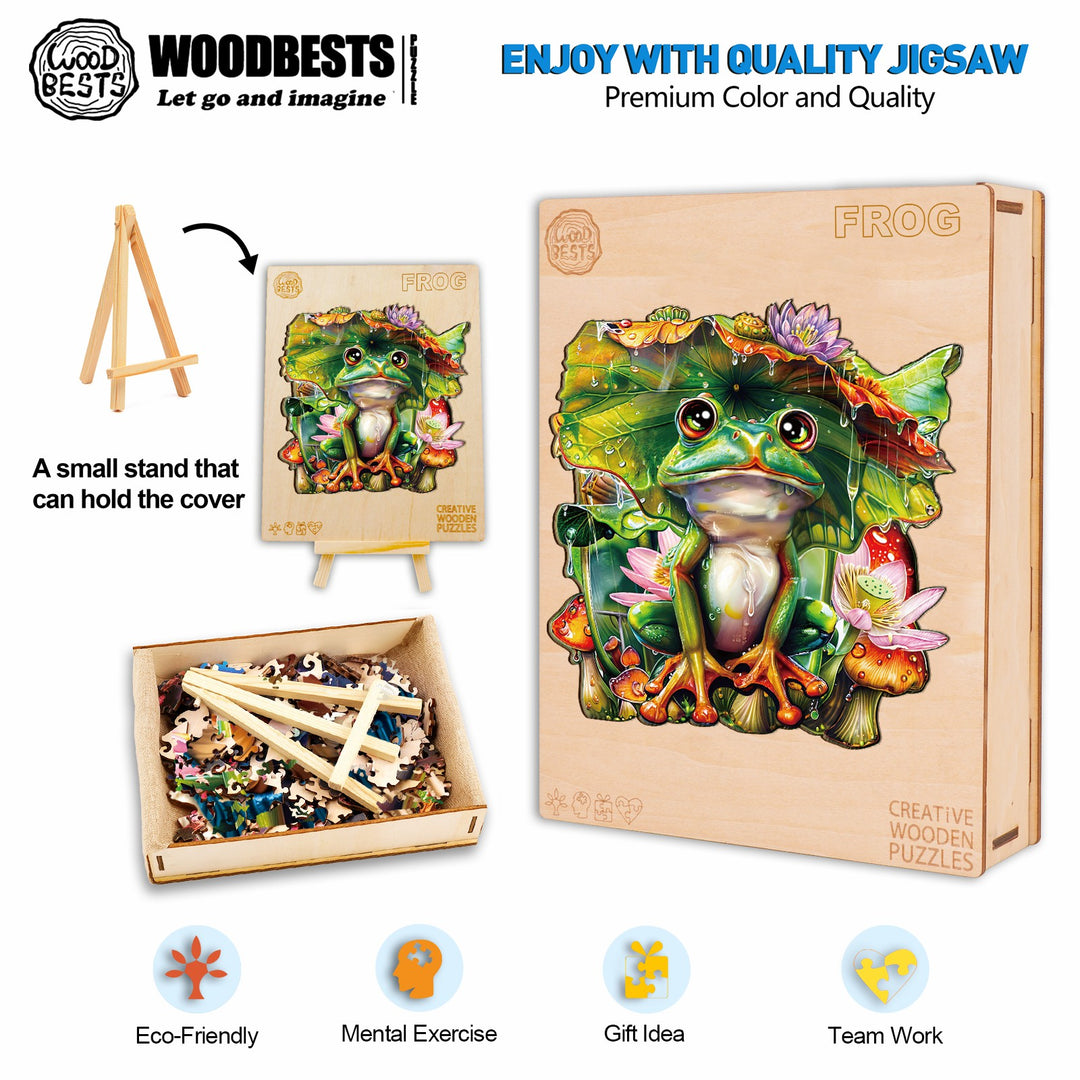 Frog Wooden Jigsaw Puzzle-Woodbests