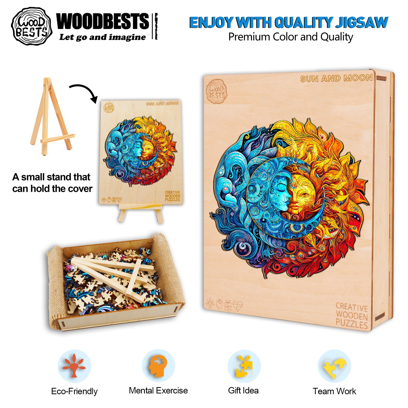 Sun And Moon Wooden Jigsaw Puzzle