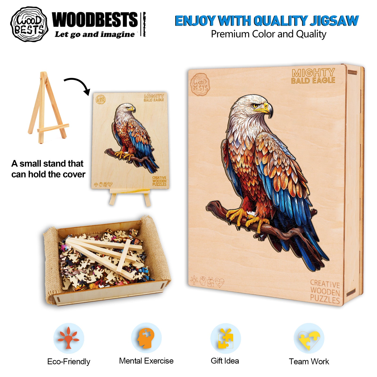 Mighty Bald Eagle Wooden Jigsaw Puzzle