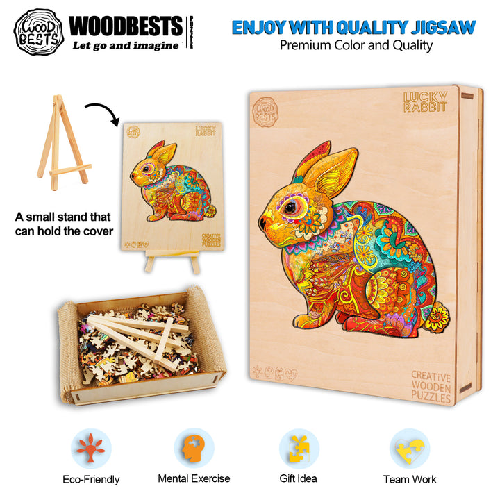Lucky Rabbit Wooden Jigsaw Puzzle