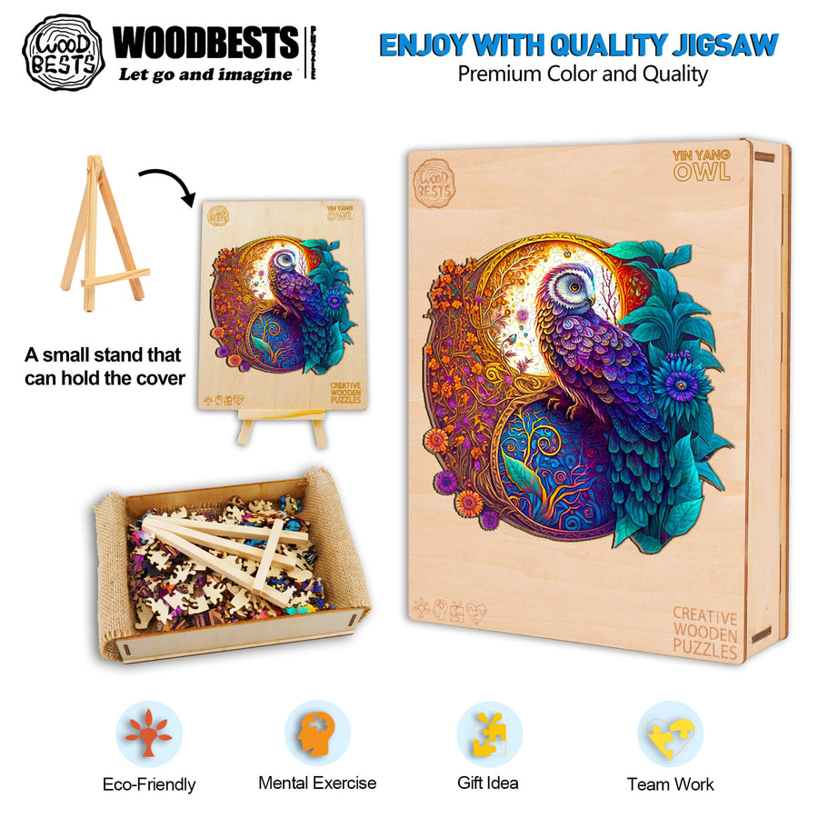 WOODBESTS | Yin-Yang Owl Puzzle For Adults And Kids – Woodbests