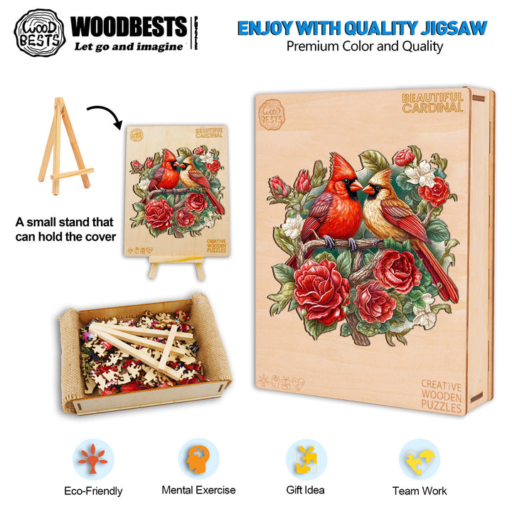 Beautiful Cardinal Wooden Jigsaw Puzzle-Woodbests