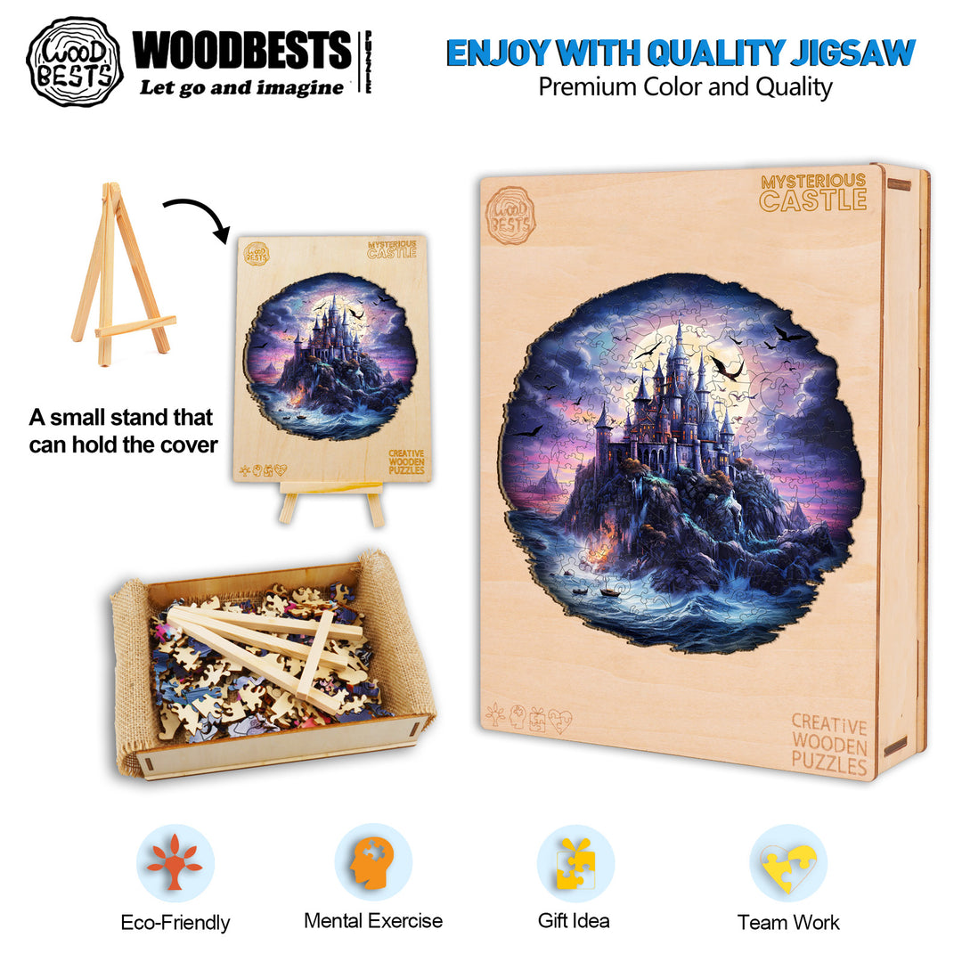 Mysterious Castle Wooden Jigsaw Puzzle-Woodbests