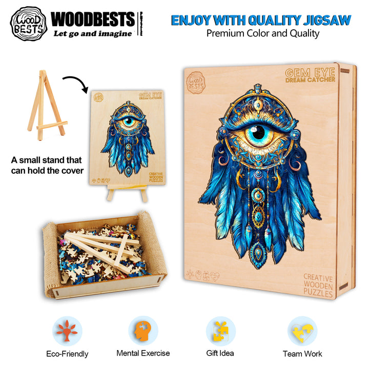 Gem Eye Dream Catcher Wooden Jigsaw Puzzle-Woodbests