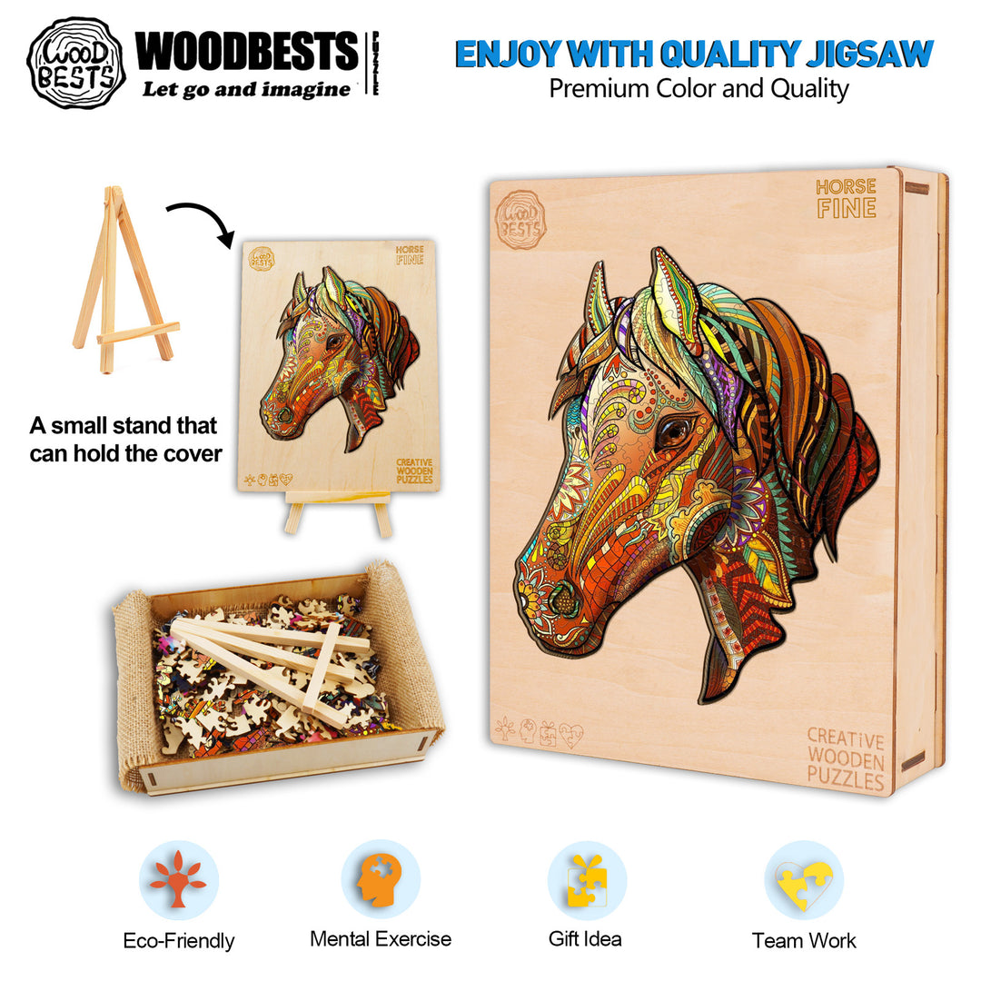 Fine horse Wooden Jigsaw Puzzle-Woodbests