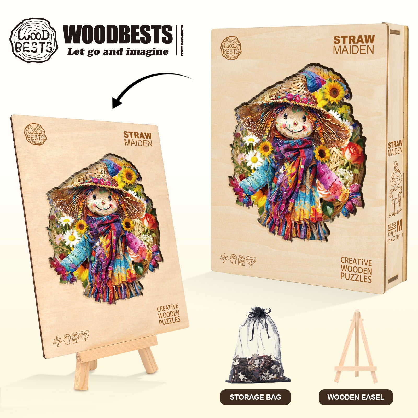 Straw Maiden Wooden Jigsaw Puzzle