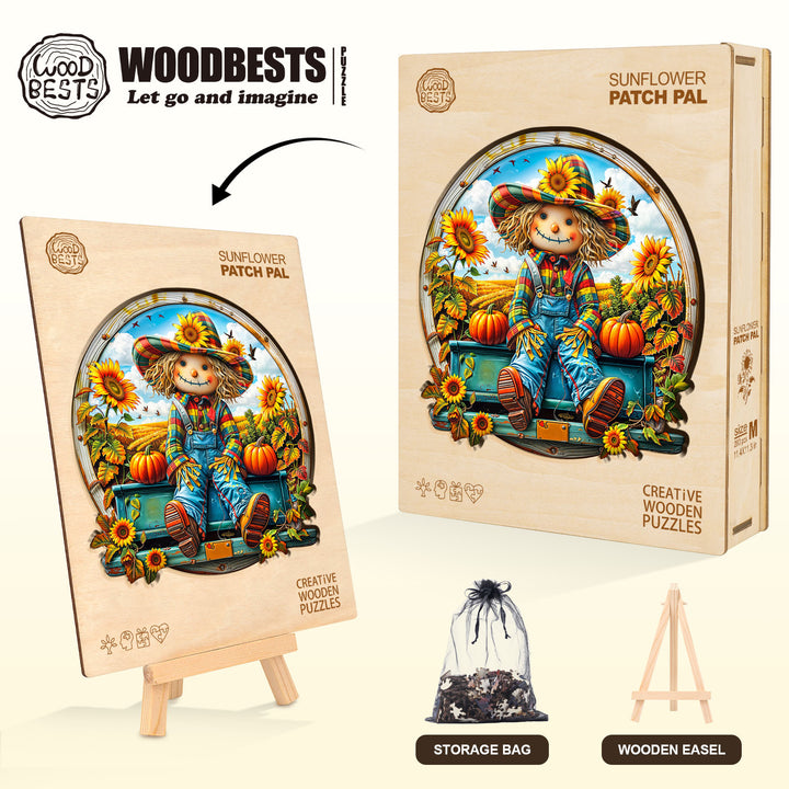 Sunflower Patch Pal Wooden Jigsaw Puzzle