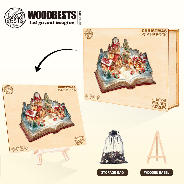 Christmas Pop-up Book Wooden Jigsaw Puzzle