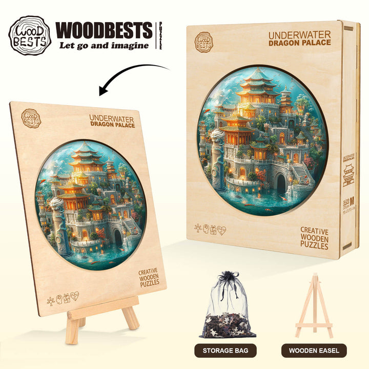 Puzzle en bois du Palais du Dragon Sous-Marin