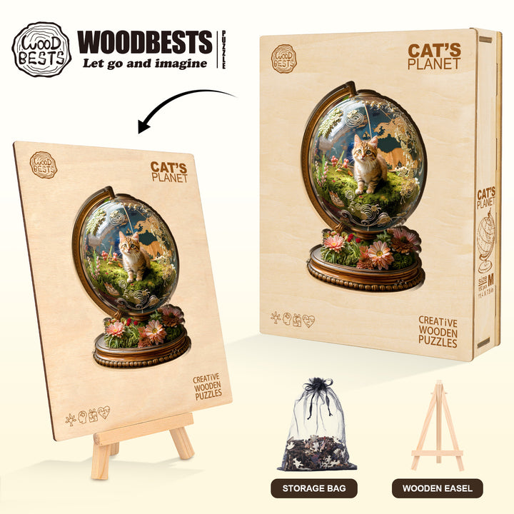 Cat’s Planet Wooden Jigsaw Puzzle