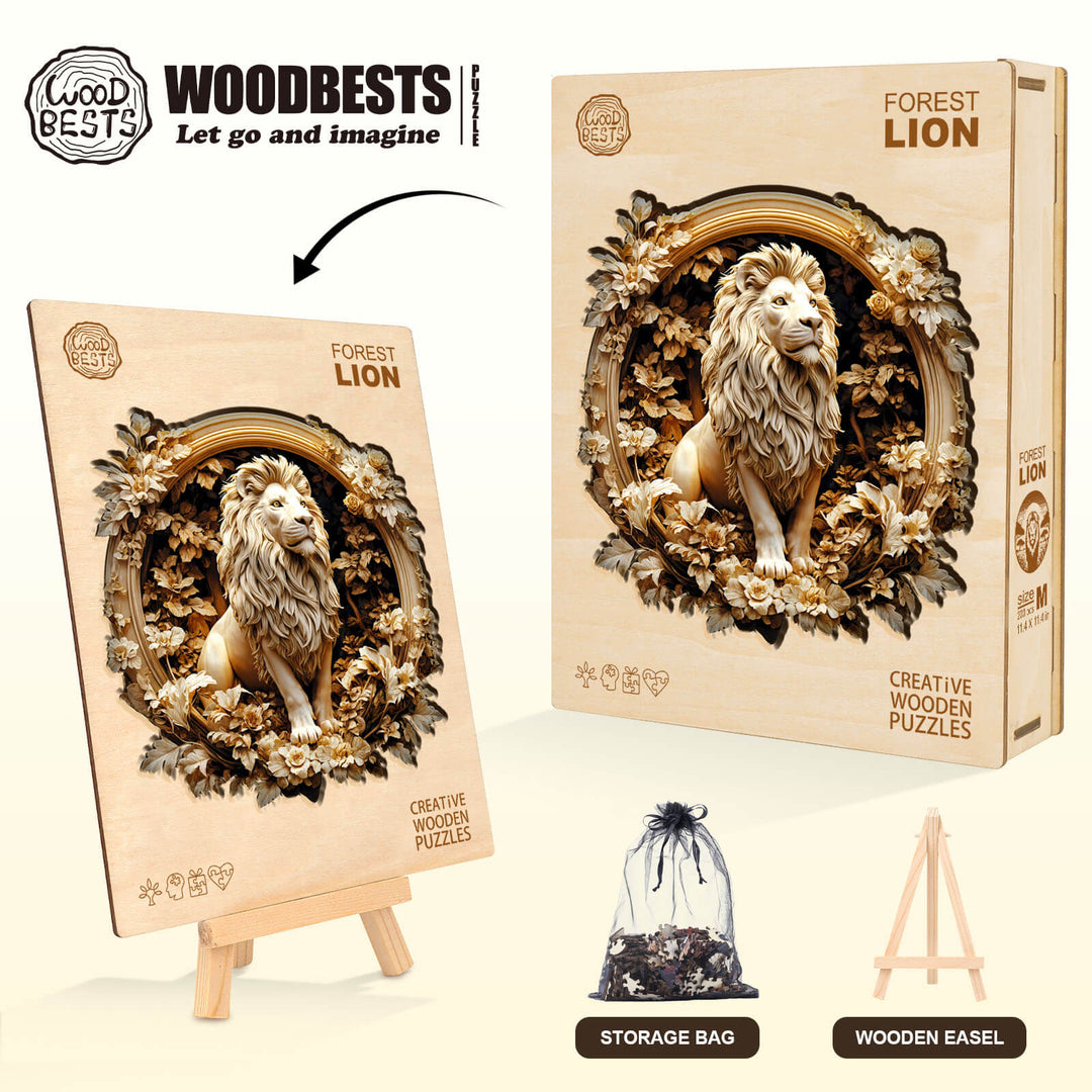 Forest lion Wooden Jigsaw Puzzle