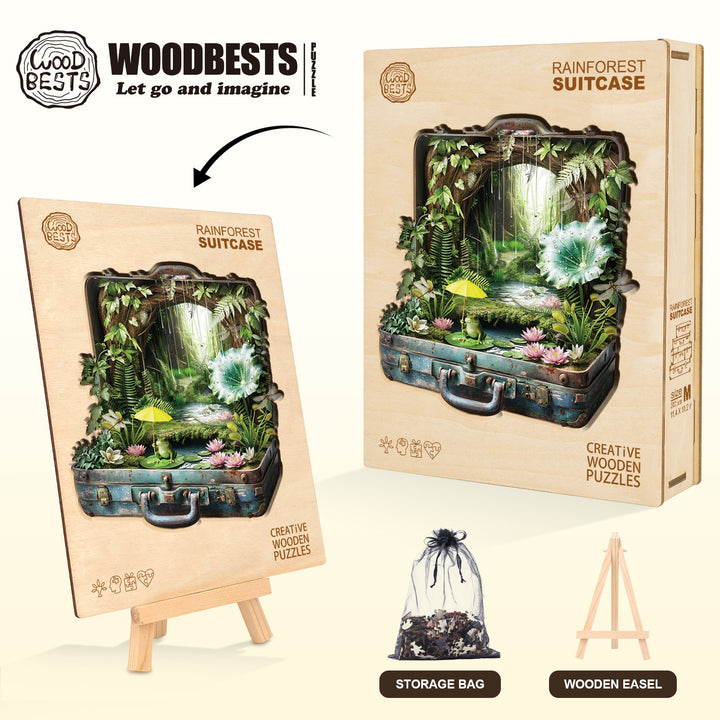 Rainforest Suitcase Wooden Jigsaw Puzzle