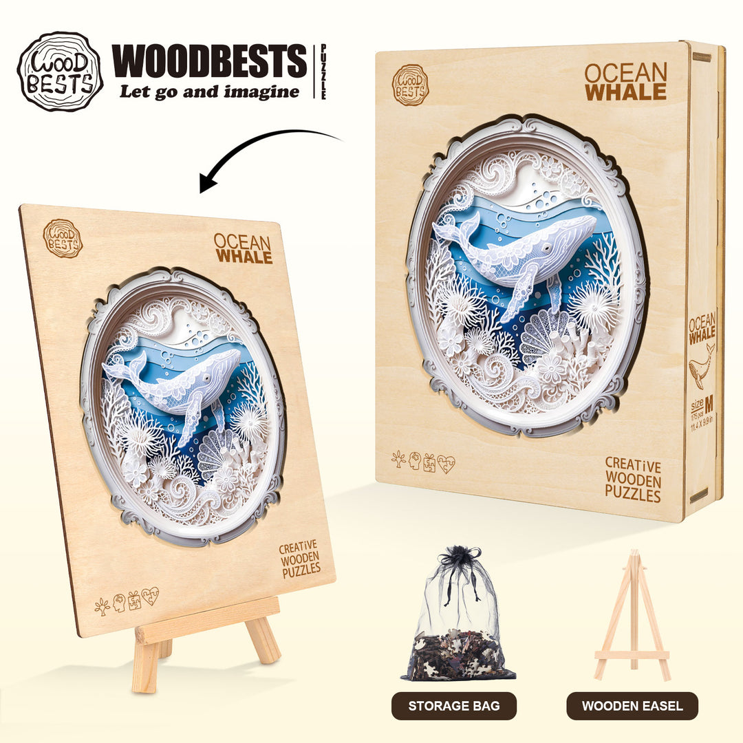 Ocean Whale Wooden Jigsaw Puzzle