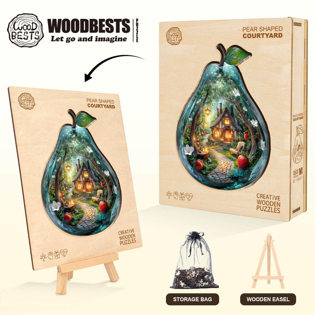Pear shaped courtyard Wooden Jigsaw Puzzle