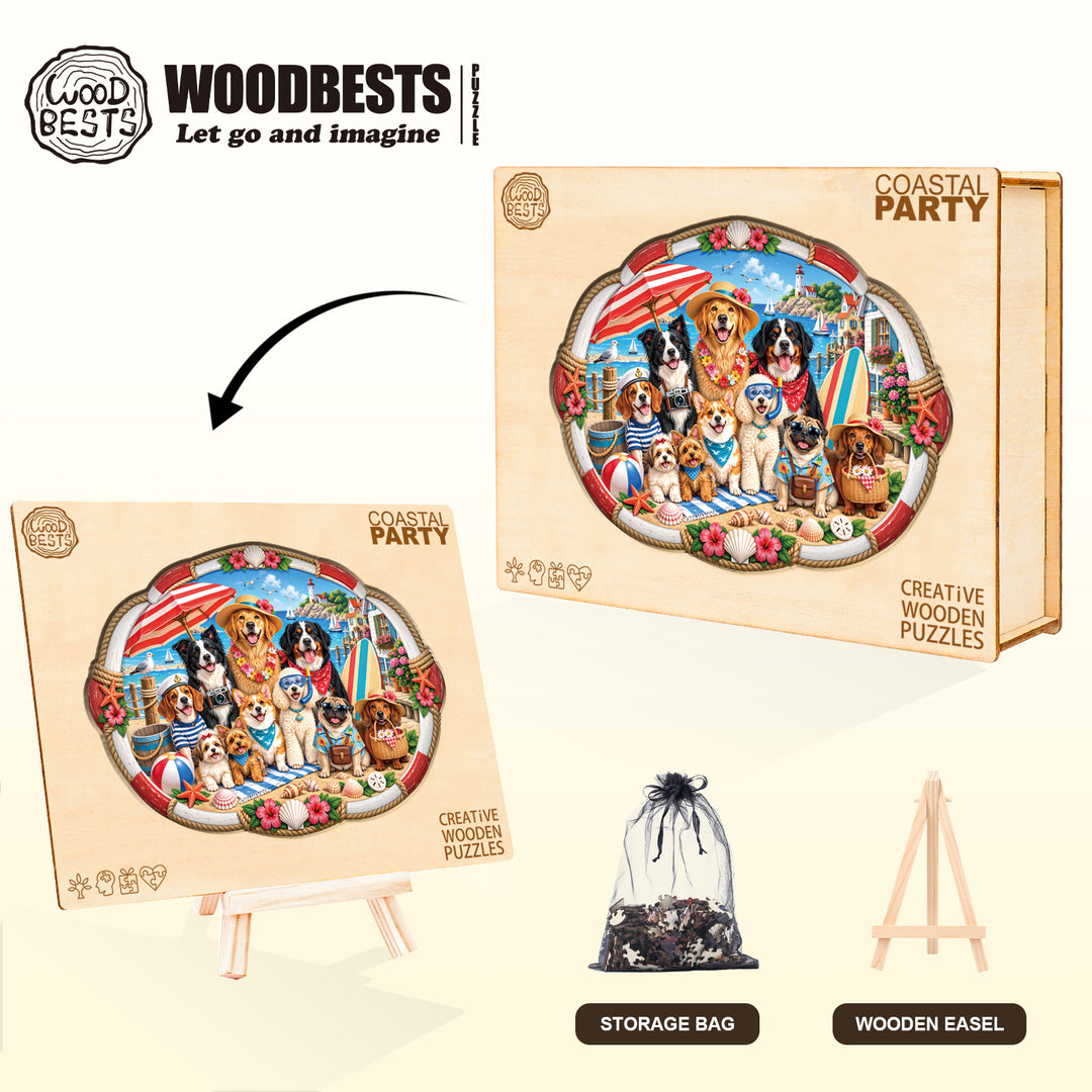 Coastal Party  Wooden Jigsaw Puzzle