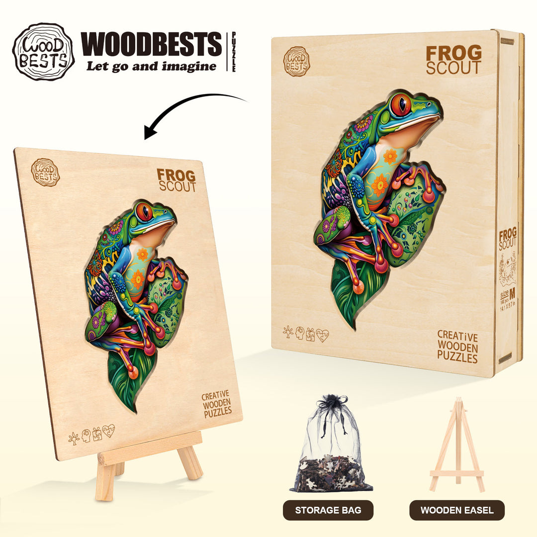 Frog Scout Wooden Jigsaw Puzzle