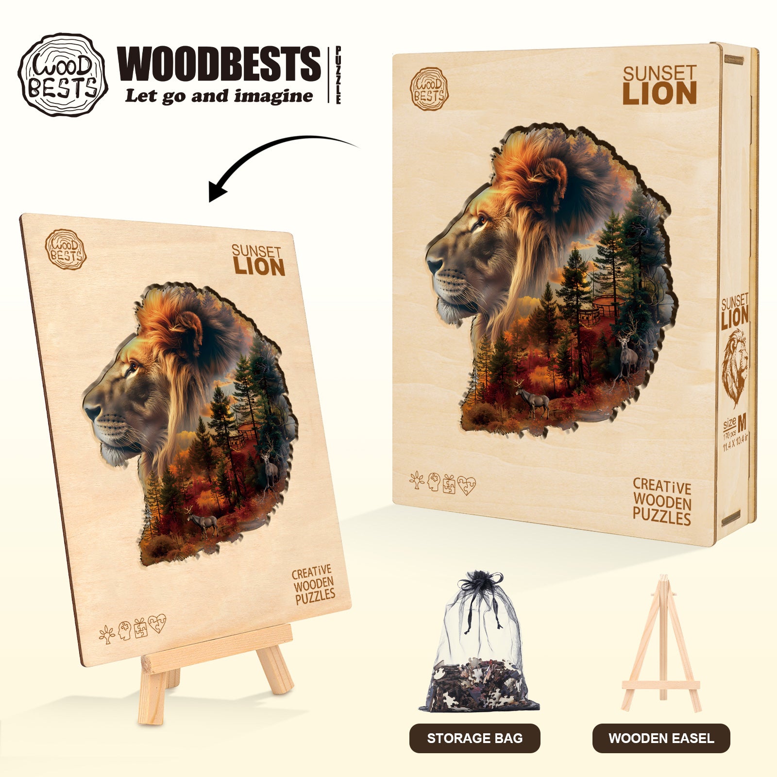 Sunset Lion Wooden Jigsaw Puzzle